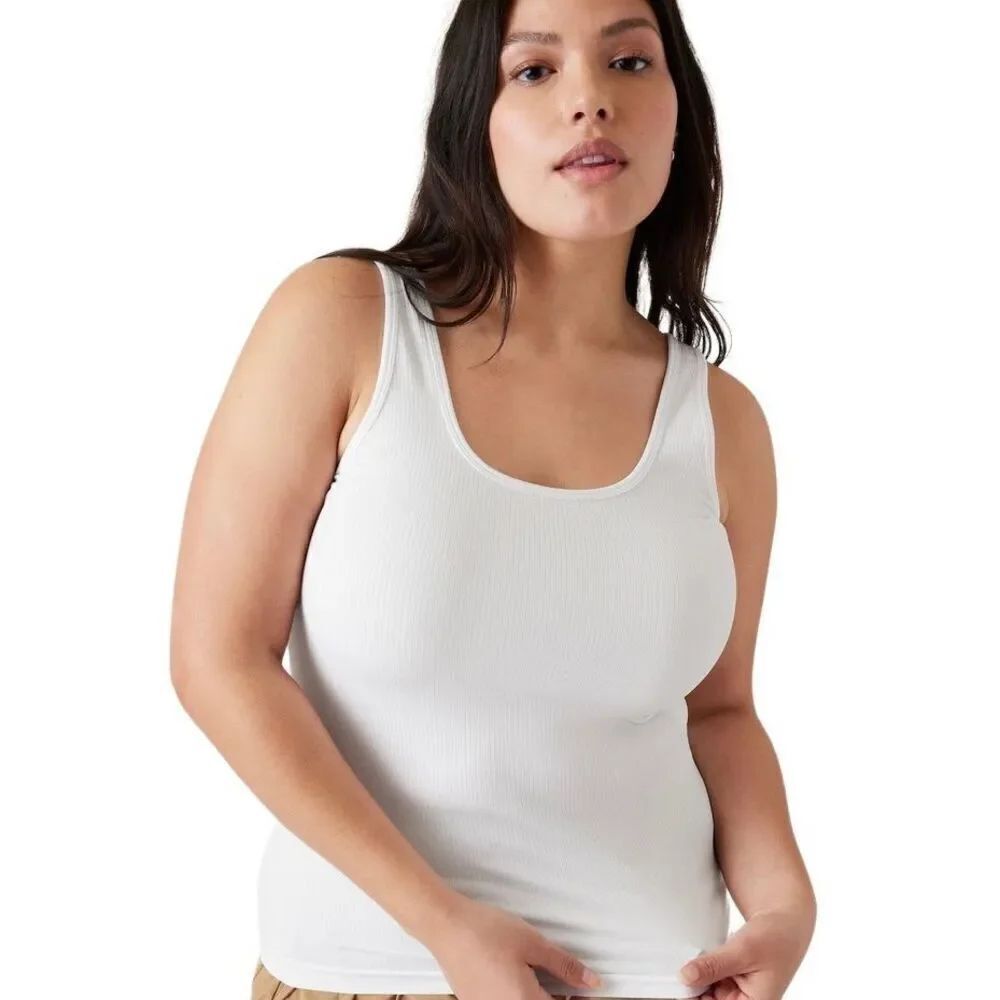 Athleta women’s renew seamless, sleeveless, white, ribbed, tank top size XL - Picture 2 of 8